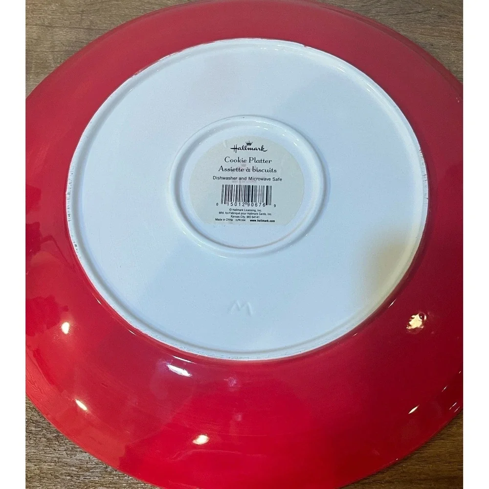 Hallmark Red Christmas Holiday Cookie Platter 14.5